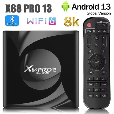 X88 Pro 13 Smart TV BOX Android 13 Rockchip RK3528 2.4G&5G Dual Wifi 8K Video Decoding Media Player