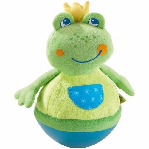 HABA 5859 - Stehauffigur Frosch, Motorikspielzeug aus weichem Veloursstoff mit lustigem Wackel- und Klingeleffekt - HABA Sales GmbH & Co. KG