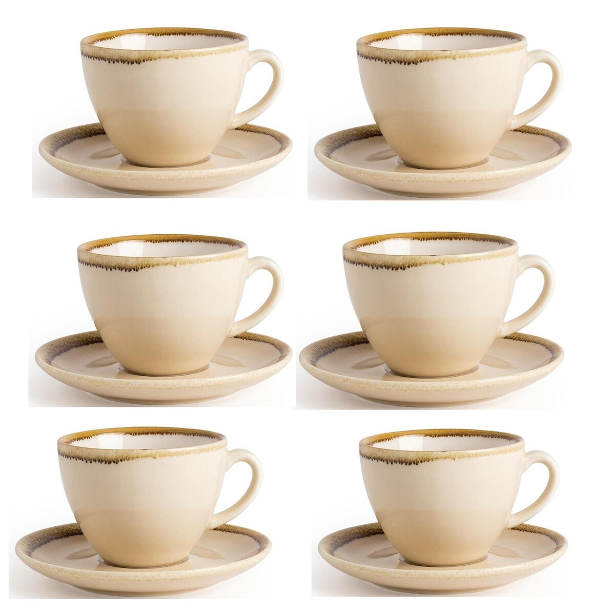 Gastronoble Olympia Kiln Cappuccinotassen + Untertassen Sandstein | 23cl | 6 Sets Image