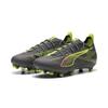 Fußballschuh PUMA "ULTRA 5 PRO FG/AG Fußballschuhe Jugendliche", Kinder, Gr. 34, matte aged silber gelb alert sun struck blau pink, Obermaterial: Textil, Synthetik; Futter: Textil, Synthetik; Innensohle: Textil; Laufsohle: Synthetik, Schuhe