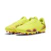 Fußballschuh PUMA "FUTURE 8 PLAY FG/AG Fußballschuhe Erwachsene", Gr. 43, gelb alert schwarz sun struck pink, Obermaterial: Synthetik; Futter: Textil; Innensohle: Textil; Laufsohle: Synthetik, Schuhe