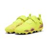 Fußballschuh PUMA "FUTURE 8 PLAY V FG/AG RB Fußballschuhe Kinder", Kinder, Gr. 35, gelb alert schwarz sun struck pink, Obermaterial: Textil, Synthetik; Futter: Textil; Innensohle: Textil; Laufsohle: Gummi, Schuhe