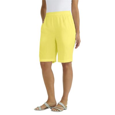 Plus Size Women's Gauze Short by Jessica London in Bright Lemon (Size 16 W)