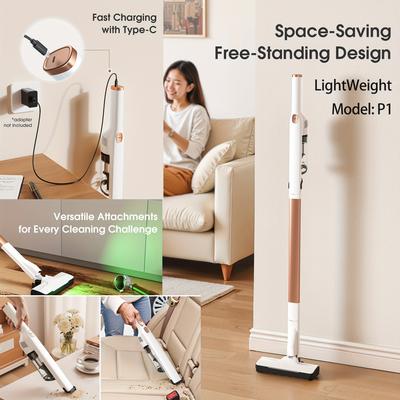 TEMU Miuzzy 30kpa Cordless Vacuum Cleaner, Anti-tangling Brushless Lightweight Vacuum Cleaner With Touch Screen, Up To 50 , For Home Carpet Hardwood Floor Pet Hair Image