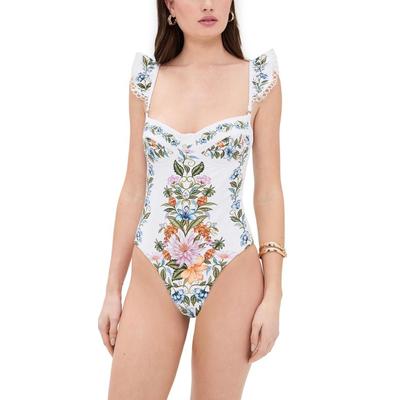 Sweet Bloom Bouquet One Piece - White - Farm Rio Beachwear
