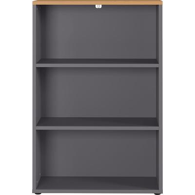 Aktenregal GERMANIA "GW-Agenda Aktenregal", grau (graphit, grandson, eiche, nachbildung), B:80cm H:120cm T:40cm, Spanplatte, Regale, mit verstellbaren Einlegeböden, Breite 45 oder 80 cm, Made in Germany Image