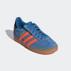 Sneaker ADIDAS ORIGINALS "GAZELLE COMFORT CLOSURE ELASTIC LACE KIDS", Gr. 34, focus blau, solar orange, core schwarz, Leder, sportlich, Schuhe