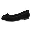 Ballerina TAMARIS, Damen, Gr. 37, schwarz, Ziegenveloursleder, unifarben, modisch, Schuhe, Blockabsatz, Businessschuh, Schlupfschuh hat eine schmale Form