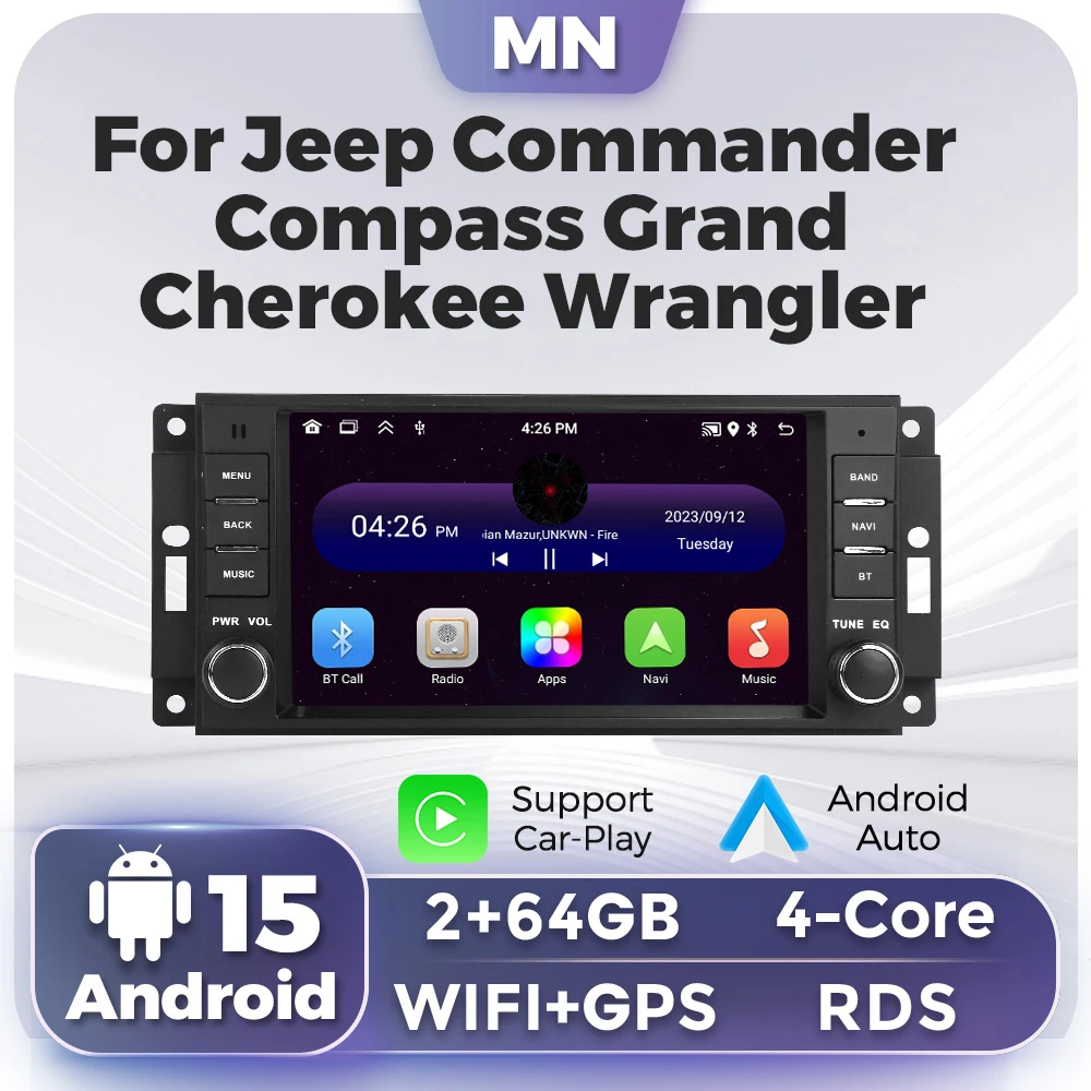 Navifly 7 Zoll Auto Multimedia-Player für Jeep Grand Cherokee Liberty Wrangler Chrysler 2013-2018 Carplay Auto Android Autoradio Image