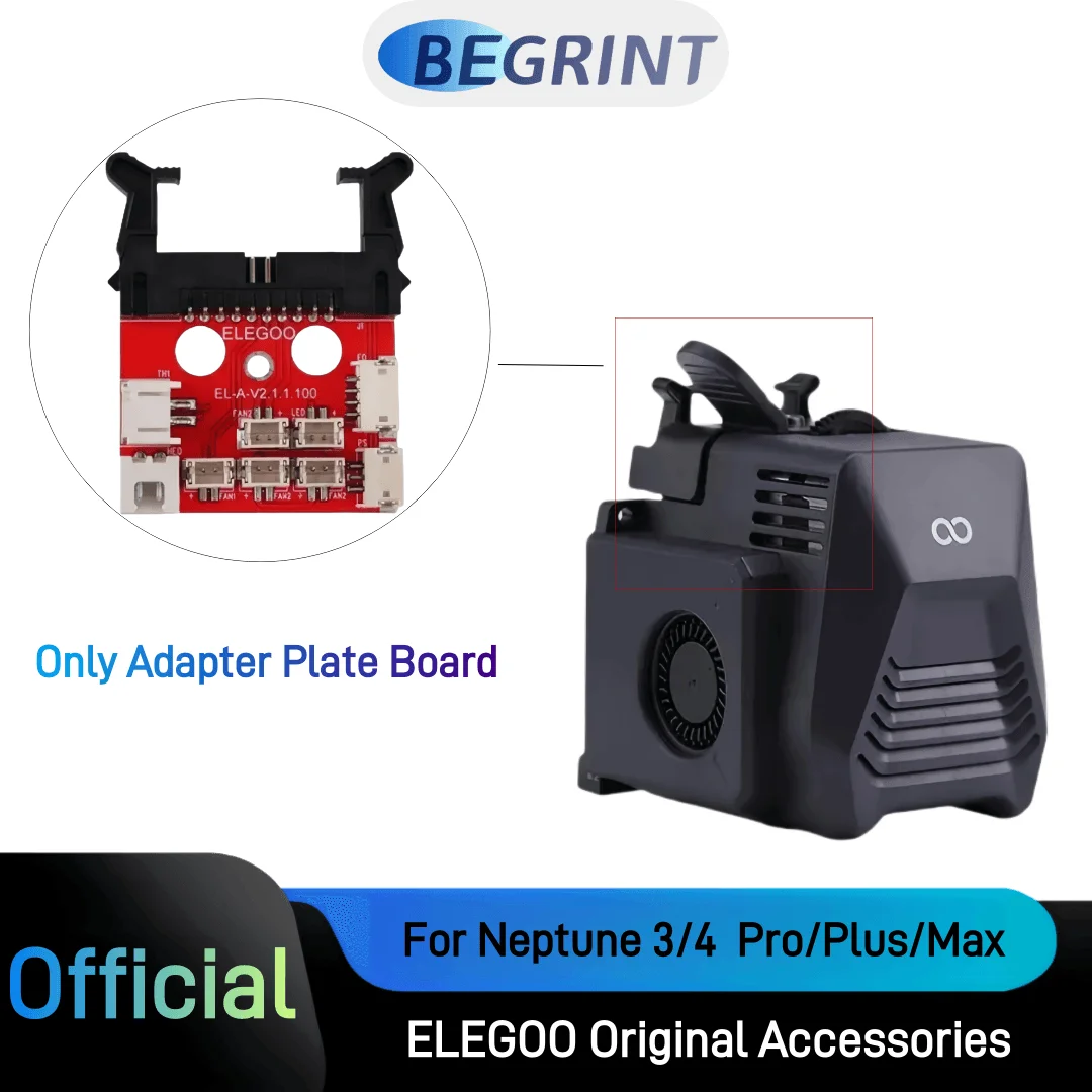 ELEGOO Neptune 3/4 pro plus Max Extruder-Adapterplattenplatine, offizielles Original-3D-Druckerzubehör Image