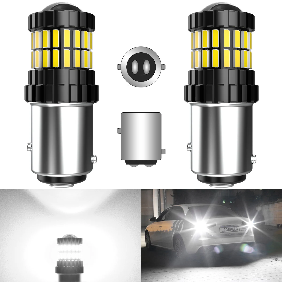 2x bay15d LED rot 1157 p21/5w LED-Lampe Canbus fehlerfrei für Autos ignal lampe Kfz-Brems stopp Rücklichter 12v orange weiß Image
