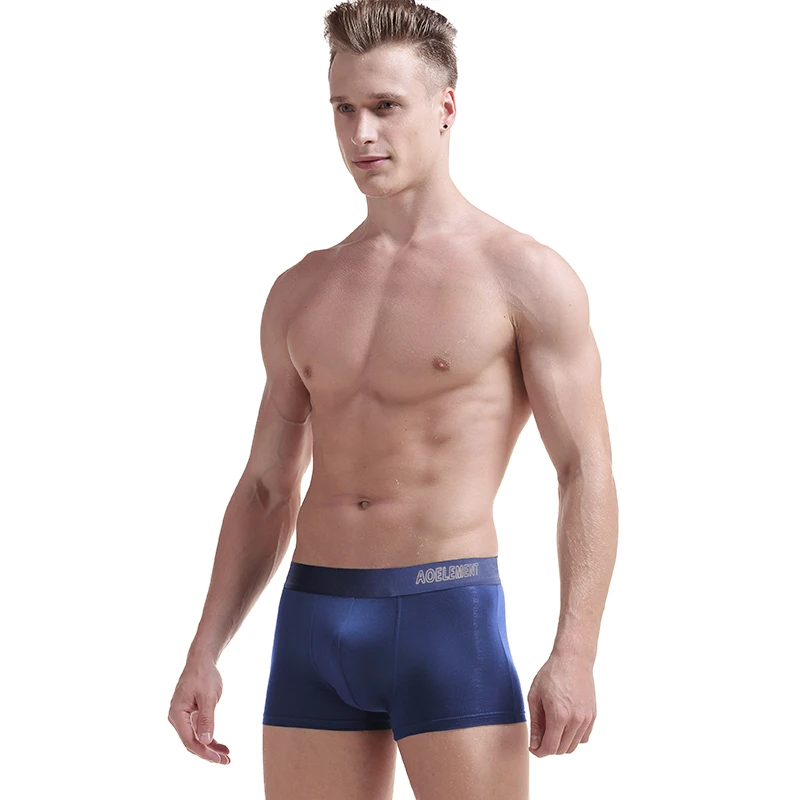 Aoelement 4er-Pack modale, sexy, mittelhohe, atmungsaktive Boxershorts für Herren Image