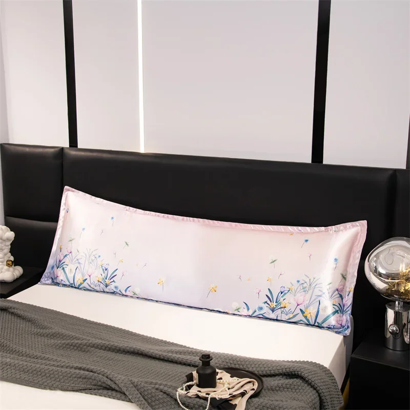 1 Stück Satin-Körper-Kissenbezug für Haare und Haut, Digitaldruck, superweiche Kühlung, ähnlich lange Kissenbezüge aus Seide Image