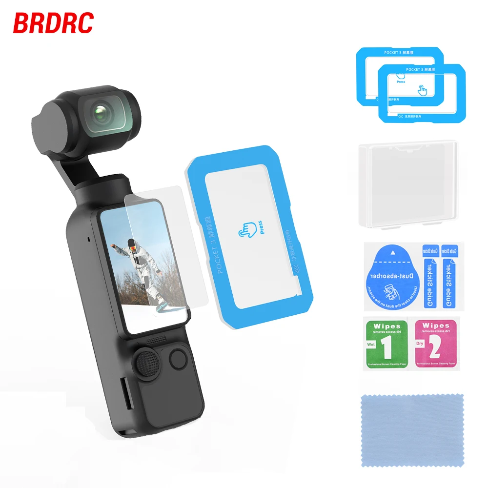 BRDRC gehärtetes Glas für DJI OSMO Pocket 3, Displayschutzfolie für Pocket 3, 9H HD-Schutzfolie, kratzfestes Gimbal-Zubehör Image