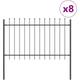 Vidaxl - Recinzione da giardino con punta a lancia grigia 13,6x1,2 m in acciaio