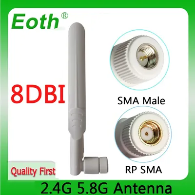 wifi IOT PBX 2.4GHz 5GHz 5.8Ghz Antenna 8dBi RP-SMA Connector Dual Band aerial SMA female wireless