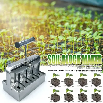 Double-deck Handheld Seedling Soil Block Maker 2 Inch Soils Blocking Tool Used for Seedling