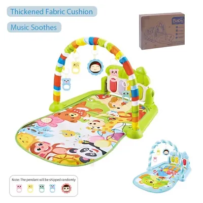 Baby Playing Mat With Pedal Piano Music Fitness Rack Newborn Exercise Toys Prone Time Activity Gyms
