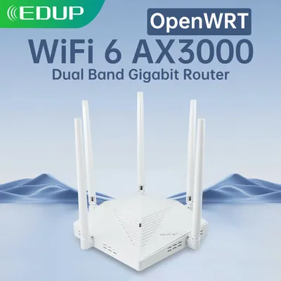 EDUP RT2980 AX3000 OpenWRT 3000Mbps Dual Band 2.4/5GHz Gigabit WIFI6 Router 802.11AX MIMO EasyMesh