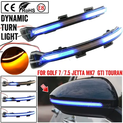For VW Golf 7 VII MK7.5 JETTA MK7 Touran Dynamic Turn Signal LED Side Wing Rearview Mirror Indicator
