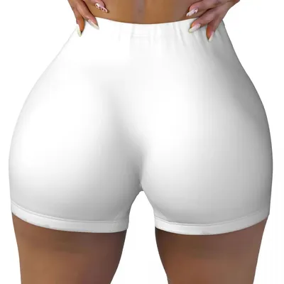 Custom White Running Volleyball Gym Shorts Women Athletic Workout Yoga Shorts