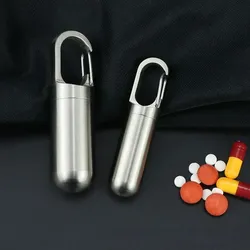 Capsule scellée en acier inoxydable, Mini boîte à pilules Portable étanche, pendentif de premiers secours de Camping, étui à pilules Portable de voyage en plein air