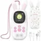 Lettore MP3 musicale da 32GB per bambini, lettore MP3 musicale per bambini simpatico coniglietto con lettori BT, MP3 e MP4 con altoparlante, supporto fino a 128GB