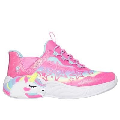 Skechers Girl's Slip-ins: Unicorn Dreams - Starry Lite Sneaker | Size 3.5 | Pink | Synthetic/Textile