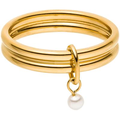 Fingerring PURELEI "Schmuck Geschenke Pure Pearl Ring, 23171-Ring-Pure-Pearl" Gr. 58, gold (gelbgoldfarben, weiß), Fingerringe, Damen, 58, Edelstahl-Perlen, 4,3mm, Edelstahl, Perlen, mit Muschelperle Image