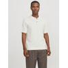 Polokragenpullover JACK & JONES "JPRCCCOOPER KNIT POLO SS SN", Herren, Gr. L, rot (cloud dancer), Strick, Obermaterial: 100% Baumwolle, unifarben, modisch, regular fit normal, Kurzarm, Pullover