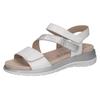 Riemchensandale CAPRICE, Damen, Gr. 37, silber (weiß, silberfarben), Leder, sportlich, Schuhe, Keilsandalette, Bequemschuh, Sommerschuh im Metallic-Look