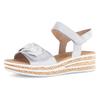 Keilsandalette GABOR, Damen, Gr. 40, grau (hellgrau), Ziegenveloursleder, Nappaleder, unifarben, metallic, modisch, Schuhe, Sommerschuh, Riemchensandale mit praktischen Klettverschlüssen