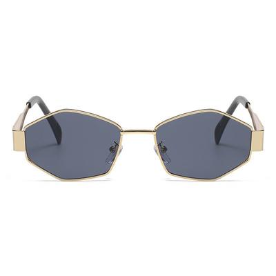 TEMU Trendy Polygonal Glasses, Metal Frame, Mirrored Pc Lenses, Fashion Punk Rhombus Eyewear For Men And Women Image