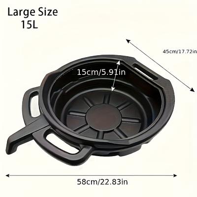 TEMU 1pc Thickened Oil Drain Pan For 10l/15l Engines - Plastic, Easy-clean & Lubrication Tool For Vehicle Maintenance, Automotive Maintenance Accessory|lubricating Tool| Plastic Tool, Oil Drainage Pan Image