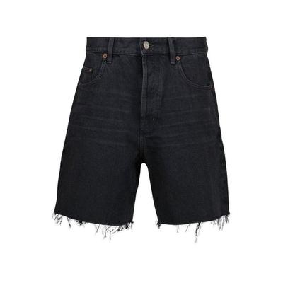 Distressed Denim Bermuda Shorts - Black - Saint Laurent Shorts