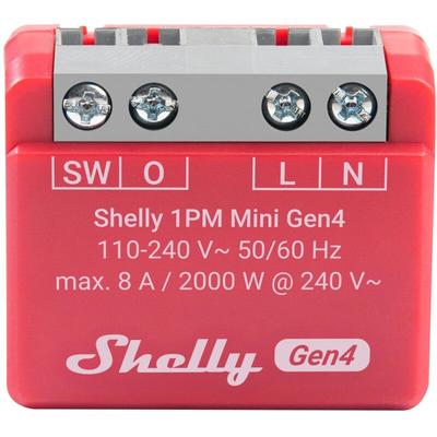 Relais 1PM Mini Gen4, 8 a, wlan, Bluetooth, rot - Shelly Image