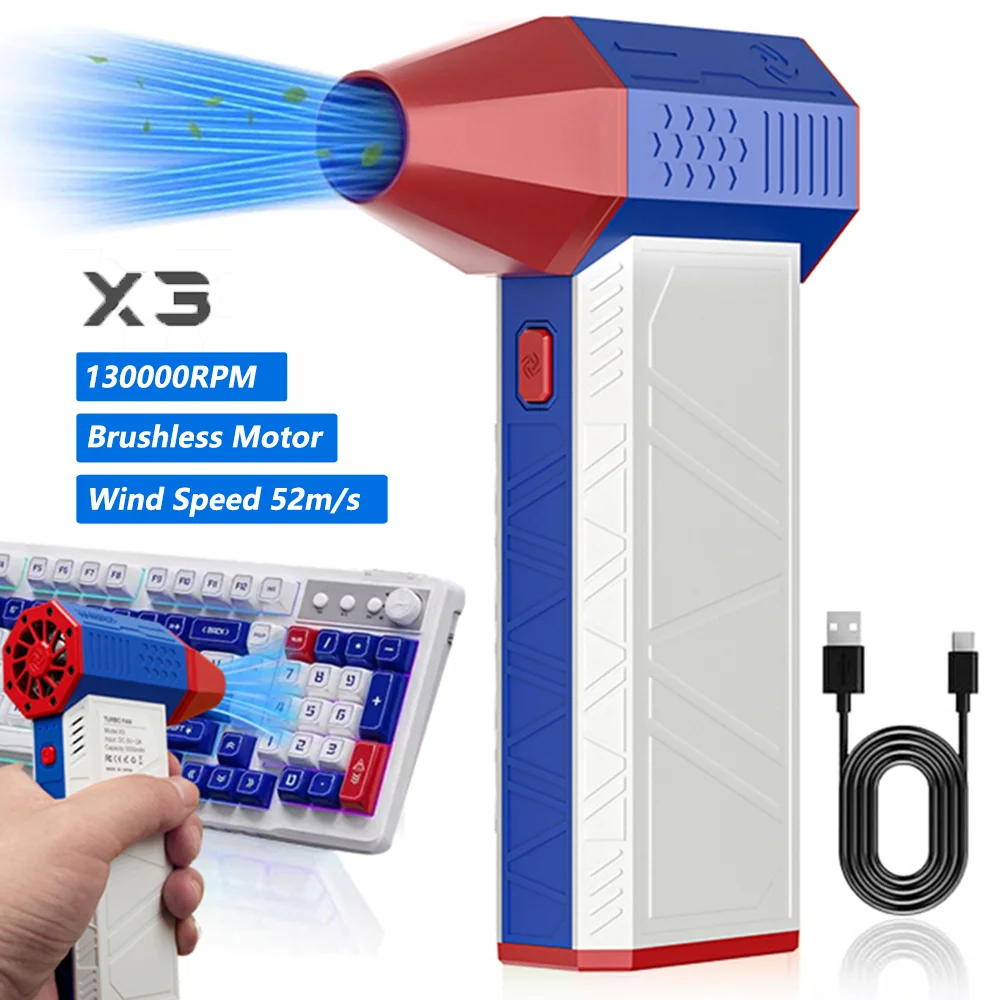 X3 Super Turbo Fan Jet Trocken gebläse 130000 U/min 3 Gang einstellbarer Mehrzweck-Hands taub entferner für Auto-Heimcomputer objektive Image
