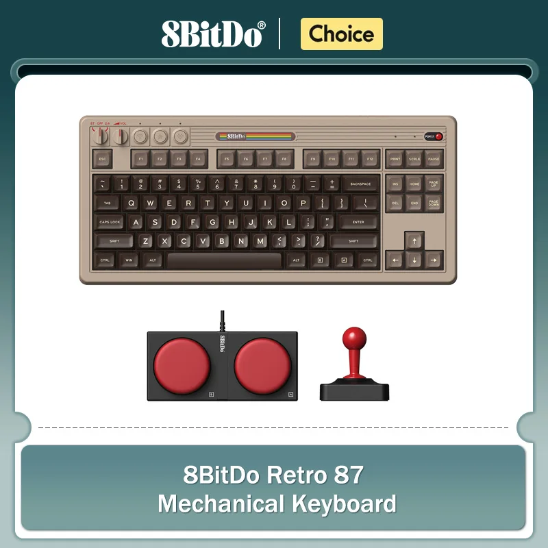 8BitDo Retro mechanische Tastatur, BT/2,4G/USB-C Hot-Swap-fähige Gaming-Tastatur mit 87 Tasten, zwei superprogrammierbare Tasten Image