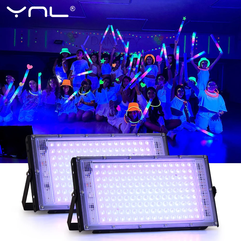395nm 400nm LED UV Flutlicht 50W 100W 150W LED Bühne Schwarzlicht 220V Wasserdichte Ultraviolett fluoreszierende Party Bühne Hintergrundbeleuchtung