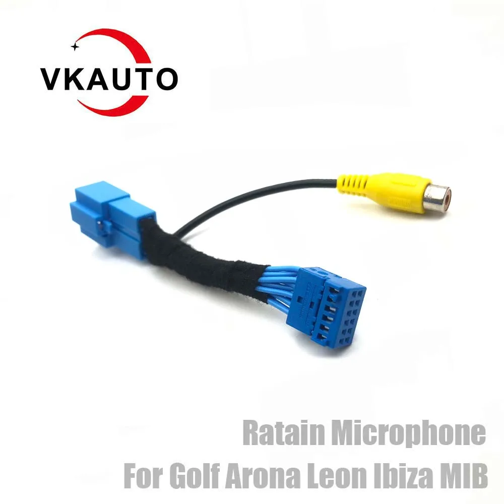 VKAUTO-Adapterkabel für Golf Touran Arona Leon Ibiza MIB. Behalten Sie das Mikrofon an. Hinzufügen Sie den After-Market-Kamera-Adapter-Verbindungskabel Image