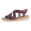 Riemchensandale GABOR "RHODOS", Damen, Gr. 41, braun, Kalbsleder, unifarben, casual, Schuhe, Keilsandalette, Sommerschuh, Komfortschuh in Weite G (= weit)