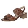 Sandalette CAPRICE, Damen, Gr. 40, braun (cognac), Nappaleder, klassisch, Schuhe, Blockabsatz, Riemchensandale, Businessschuh, verstellbarer Schnalle
