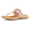 Dianette GABOR, Damen, Gr. 40, beige, Ziegenveloursleder, unifarben, casual, Schuhe, Keilabsatz, Sommerschuh, Bequemschuh mit dekorativer Zierschnalle