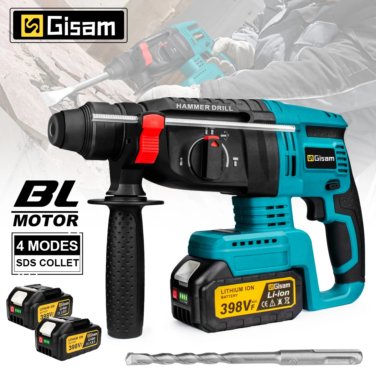 26mm bürstenloser elektrischer Bohr hammer Multifunktion aler Bohr hammer Akku-Schlagbohrer Elektro werkzeug für Makita 18V Batterie Image