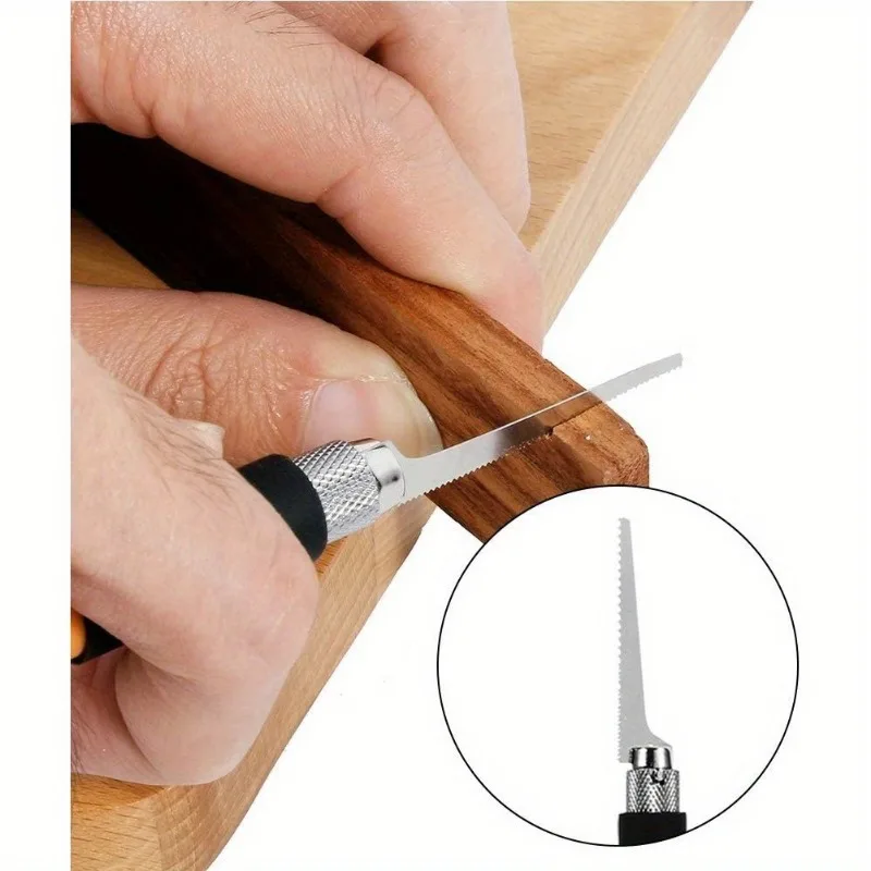 Mini-Sägeset, DIY-Bastelsäge für Hobbys, Rasierersäge, klein, mit 3 Bastelmesser zum Basteln, Handschneiden von Ästen, Ästen, Ästen Image