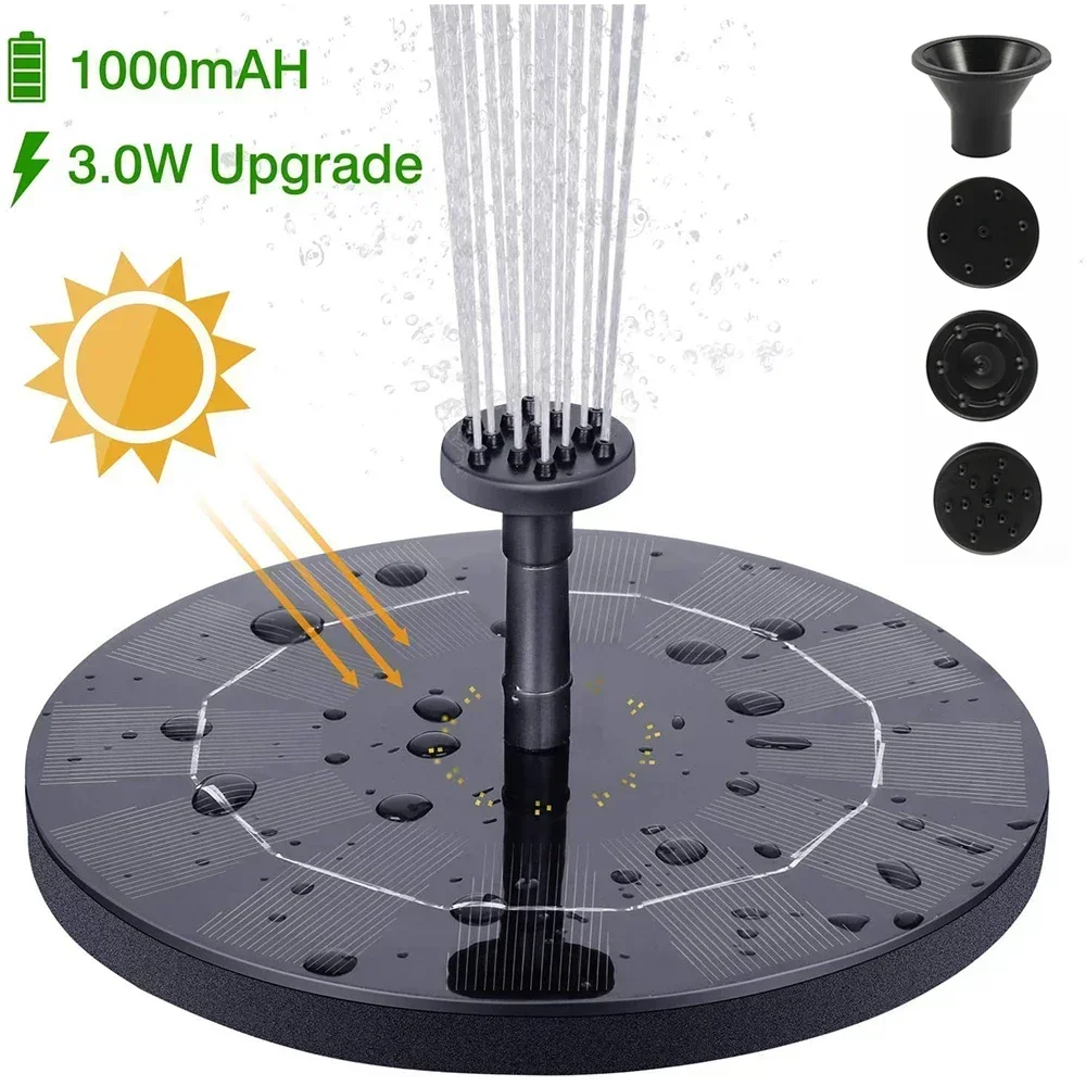 Solar brunnen pumpe schwimmende Solar panel Vogel bäder Wasser brunnen mit 4 Düsen für Garten Outdoor Wasser Pool Teich Dekor Image