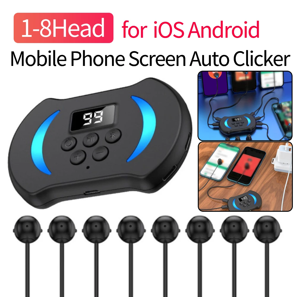 Telefon-Bildschirmklicker für automatische Geräte, verstellbare automatische Tapper-Hähne, kontinuierliches automatisches Punktgerät für Spiele, Einkaufen, Live-Übertragungen Image