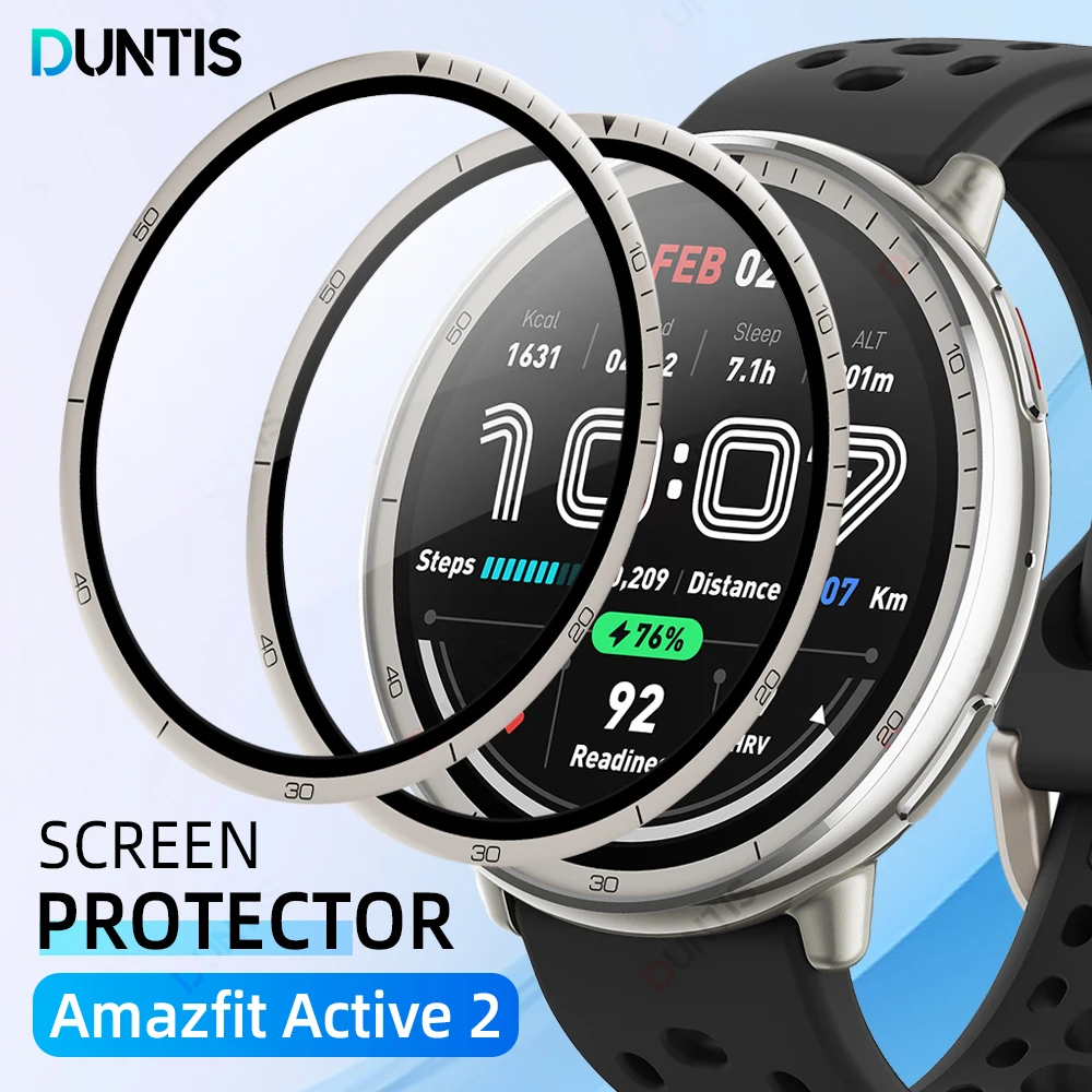 Displayschutzfolie für Amazfit Active 2, 3D-gebogener Displayschutz für Active 2 Ultra-HD-Schutzfolien mit vollständiger Abdeckung, Zubehör Image
