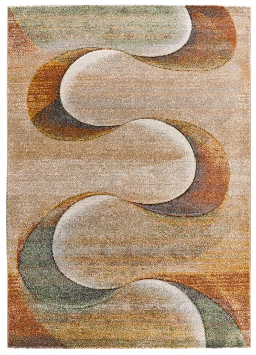Tapis abstrait beige/terracotta/vert 160x230 cm
