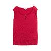 TOM TAILOR Damen Crinkle Top mit Schlitz-Detail, rot, Uni, Gr. XL